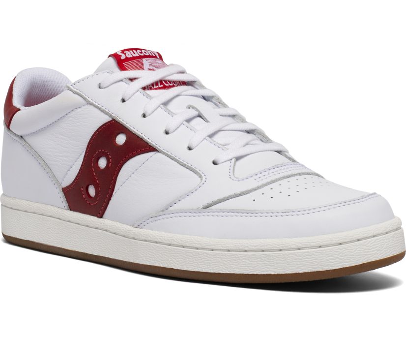 Saucony Jazz Court Women's Originals White / Red | Canada 051NWYB